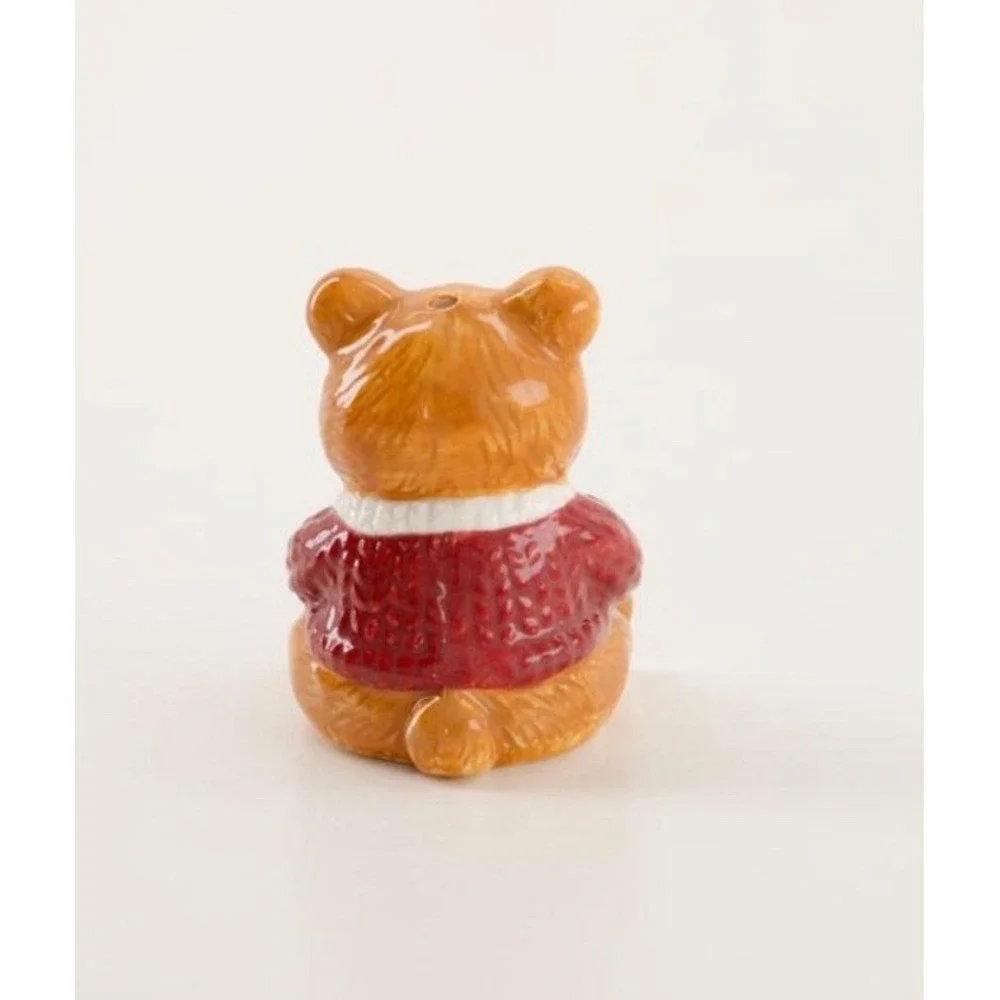 Cracker Barrel Christmas Teddy Bear Salt and Pepper Ceramic Shakers NEW 2026